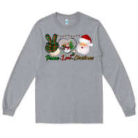 Heather Grey peace love christmas Long Sleeve Tee - BundleAndBundleShop