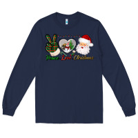 Navy peace love christmas Long Sleeve Tee - BundleAndBundleShop