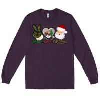 Plum peace love christmas Long Sleeve Tee - BundleAndBundleShop