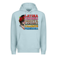 Blue Mist mexican sugar skull latina chingona bonita Premium Hoodie - LillyAllenDesigns