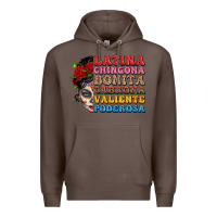 Coffee mexican sugar skull latina chingona bonita Premium Hoodie - LillyAllenDesigns