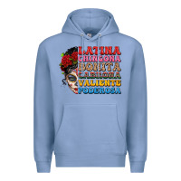 Colony Blue mexican sugar skull latina chingona bonita Premium Hoodie - LillyAllenDesigns
