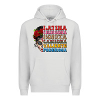 Dove Grey mexican sugar skull latina chingona bonita Premium Hoodie - LillyAllenDesigns