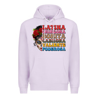 Lilac mexican sugar skull latina chingona bonita Premium Hoodie - LillyAllenDesigns
