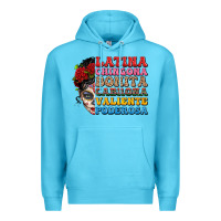 Ocean Blue mexican sugar skull latina chingona bonita Premium Hoodie - LillyAllenDesigns