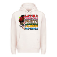 Pale Pink mexican sugar skull latina chingona bonita Premium Hoodie - LillyAllenDesigns