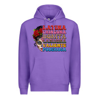 Purple mexican sugar skull latina chingona bonita Premium Hoodie - LillyAllenDesigns