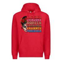 Red mexican sugar skull latina chingona bonita Premium Hoodie - LillyAllenDesigns