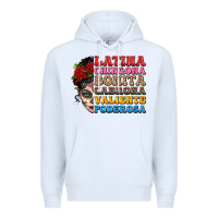 White mexican sugar skull latina chingona bonita Premium Hoodie - LillyAllenDesigns