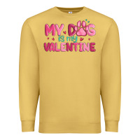 Antique Gold my dog is my valentine Premium Sweatshirt - MaliasSmallBusiness