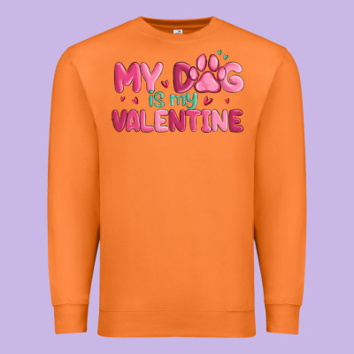 My Dog Is My Valentine Premium Sweatshirt Designed By Maliassmallbusiness