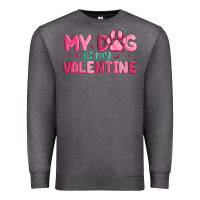 Charcoal Heather my dog is my valentine Premium Sweatshirt - MaliasSmallBusiness
