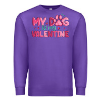Purple my dog is my valentine Premium Sweatshirt - MaliasSmallBusiness