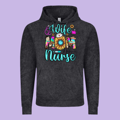 Wife Mom Nurse Vintage Hoodie Designed By Jahusdesignshop