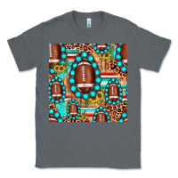 Charcoal Heather football leopard turquoise gemstone sunflower seamless pattern Classic Tee - JahusDesignShop