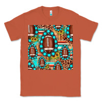 Copper football leopard turquoise gemstone sunflower seamless pattern Classic Tee - JahusDesignShop