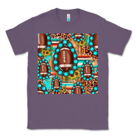 Lavender football leopard turquoise gemstone sunflower seamless pattern Classic Tee - JahusDesignShop