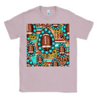 Lilac football leopard turquoise gemstone sunflower seamless pattern Classic Tee - JahusDesignShop