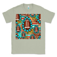Matcha football leopard turquoise gemstone sunflower seamless pattern Classic Tee - JahusDesignShop