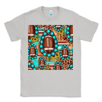 Moon Dust football leopard turquoise gemstone sunflower seamless pattern Classic Tee - JahusDesignShop