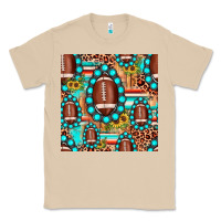 Mushroom football leopard turquoise gemstone sunflower seamless pattern Classic Tee - JahusDesignShop