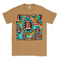Toasted Coconut football leopard turquoise gemstone sunflower seamless pattern Classic Tee - JahusDesignShop