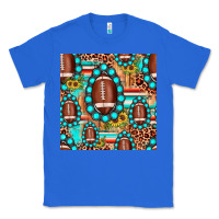 True Royal football leopard turquoise gemstone sunflower seamless pattern Classic Tee - JahusDesignShop