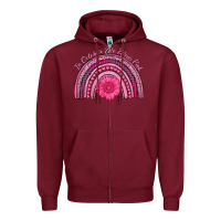 Burgundy in october we wear pink rainbow Zipper Hoodie - AdoDesignShop