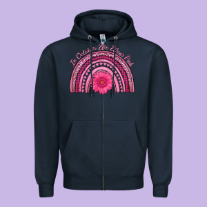 In October We Wear Pink Rainbow Zipper Hoodie Designed By Adodesignshop