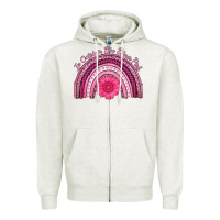 Oatmeal Heather in october we wear pink rainbow Zipper Hoodie - AdoDesignShop