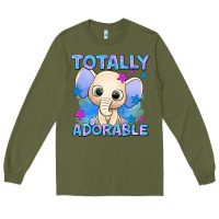 Army Green totally adorable elephant boy Long Sleeve Tee - AdoDesignShop