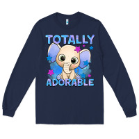 Navy totally adorable elephant boy Long Sleeve Tee - AdoDesignShop