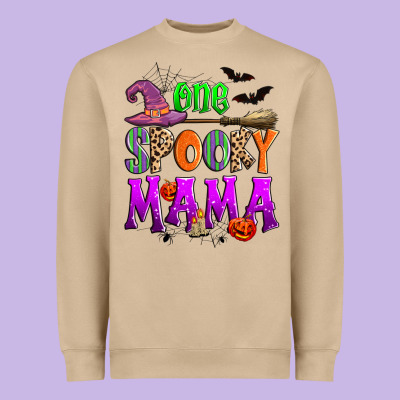 One Spooky Mama Heavyweight Sweatshirt Designed By Zillion Design Studio