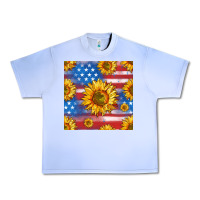 Grape Ice sunflowers american flag seamless pattern Urban Heavy Tee - HRA Design Shop