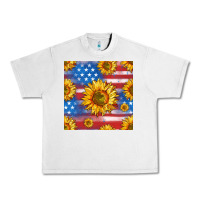 Lunar Rock sunflowers american flag seamless pattern Urban Heavy Tee - HRA Design Shop