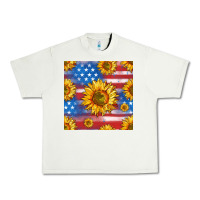 Pistachio sunflowers american flag seamless pattern Urban Heavy Tee - HRA Design Shop