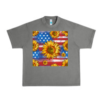 Tornado sunflowers american flag seamless pattern Urban Heavy Tee - HRA Design Shop