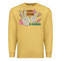 Antique Gold good energy is contagious Premium Sweatshirt - MaliasSmallBusiness