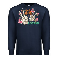 Navy good energy is contagious Premium Sweatshirt - MaliasSmallBusiness