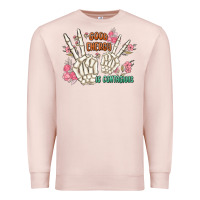 Pale Pink good energy is contagious Premium Sweatshirt - MaliasSmallBusiness