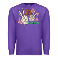 Purple good energy is contagious Premium Sweatshirt - MaliasSmallBusiness