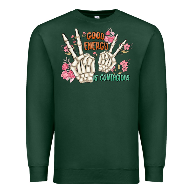 Good Energy Is Contagious Premium Sweatshirt by MaliasSmallBusiness | Teevron