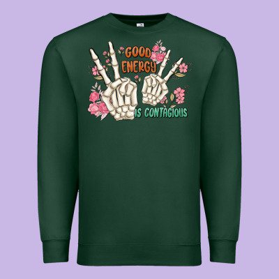 Good Energy Is Contagious Premium Sweatshirt Designed By Maliassmallbusiness