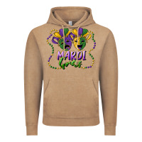 Vintage Coffee mardi gras mask and beads Vintage Hoodie - RanaPortraitStore
