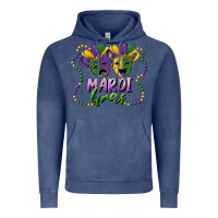 Vintage Denim mardi gras mask and beads Vintage Hoodie - RanaPortraitStore