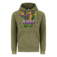Vintage Olive mardi gras mask and beads Vintage Hoodie - RanaPortraitStore