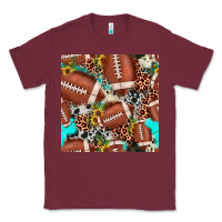 Burgundy football leopard turquoise cowhide sunflower seamless pattern Classic Tee - JahusDesignShop