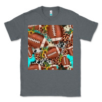 Charcoal Heather football leopard turquoise cowhide sunflower seamless pattern Classic Tee - JahusDesignShop