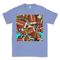Colony Blue football leopard turquoise cowhide sunflower seamless pattern Classic Tee - JahusDesignShop