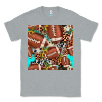 Heather Grey football leopard turquoise cowhide sunflower seamless pattern Classic Tee - JahusDesignShop